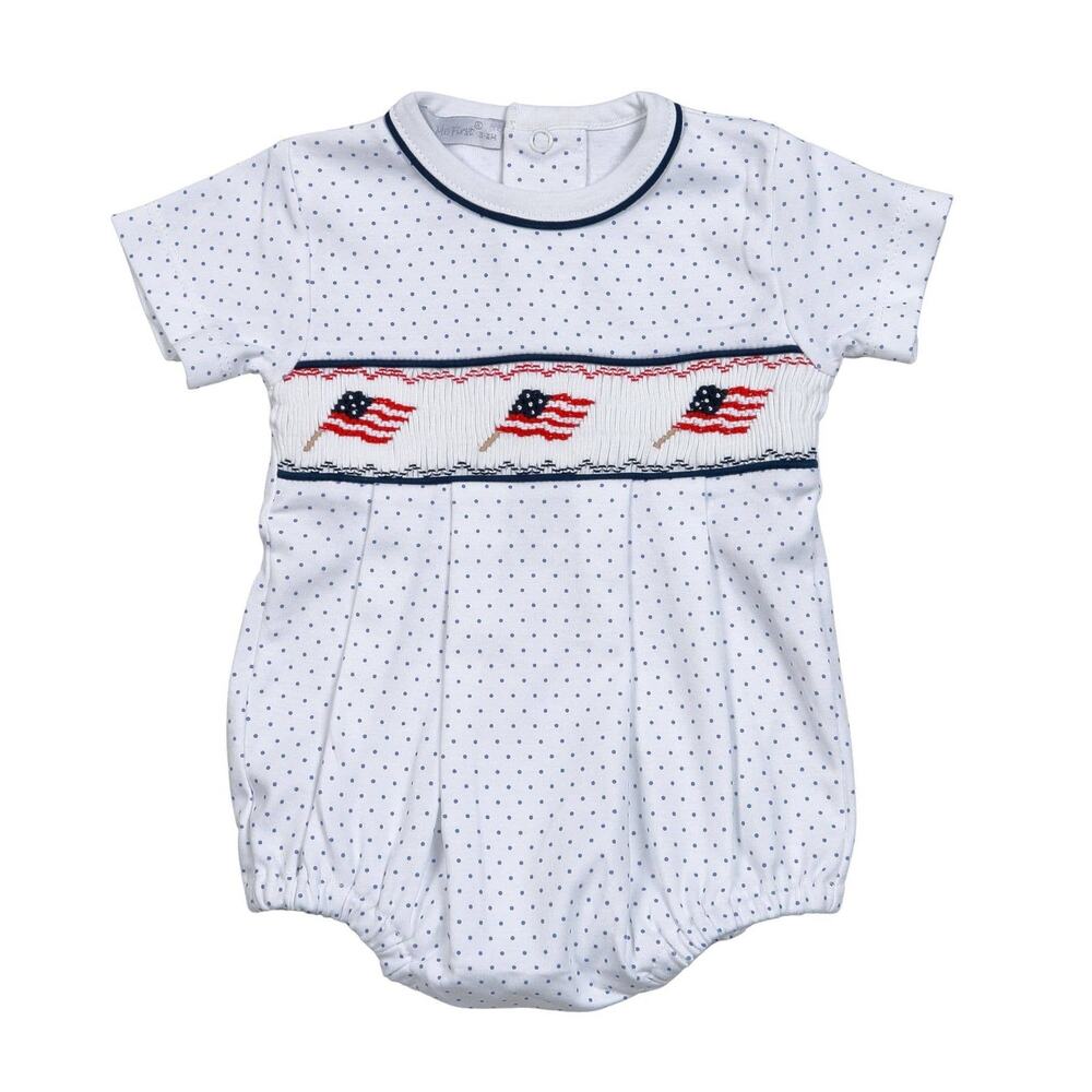 Hug Me First Pima Cotton USA HAND SMOCKED‎ BUBBLE NWT size 9-12mo